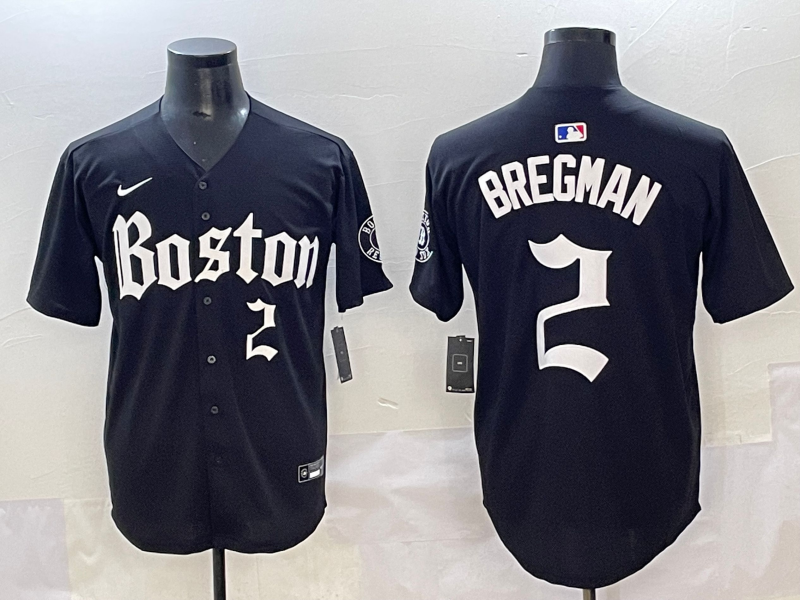 Men's Boston Red Sox Alex Bregman #2 Black Jersey